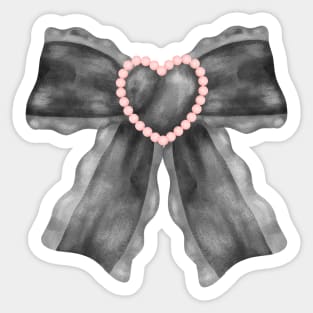 coquette black bow ribbon Sticker